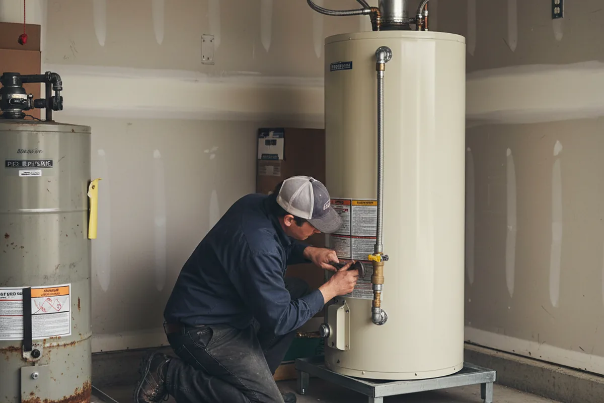 Water heater and shutoff valve replacement in Wortham